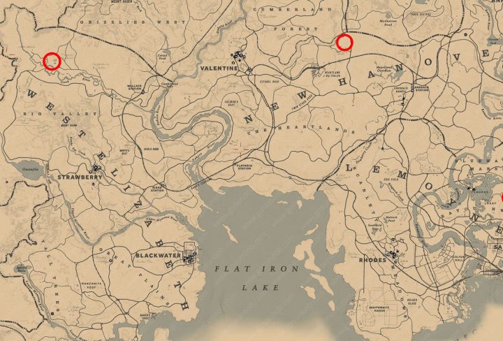Red Dead Redemption 2 Bull Locations Map
