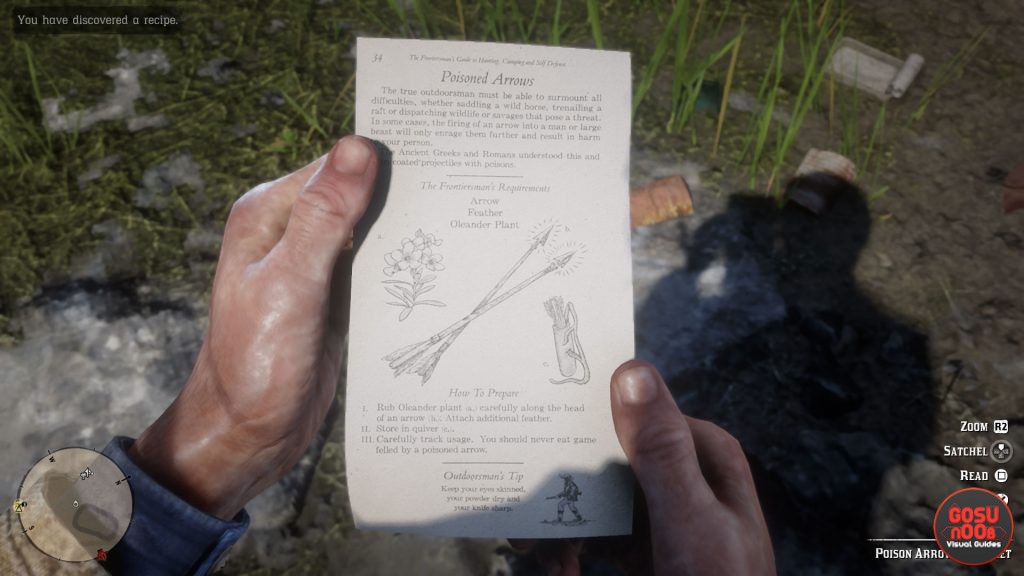 Red Dead Redemption 2 Poison Arrows Crafting & Recipe Pamphlet