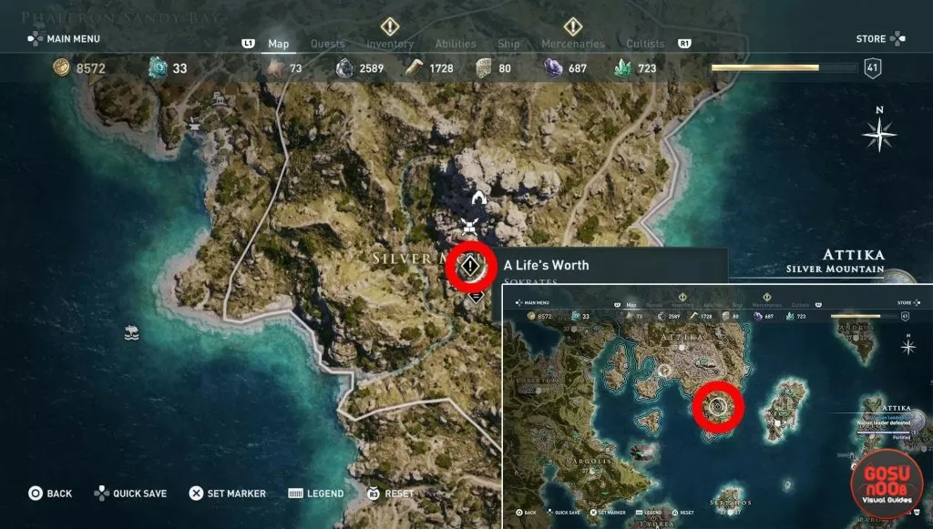 a lifes worth quest attika cultist location ac odyssey