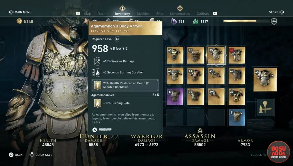 ac odyssey agamemnons legendary body armor how to get