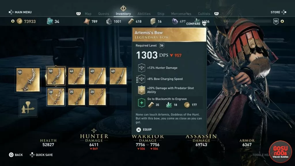 ac odyssey artemis bow