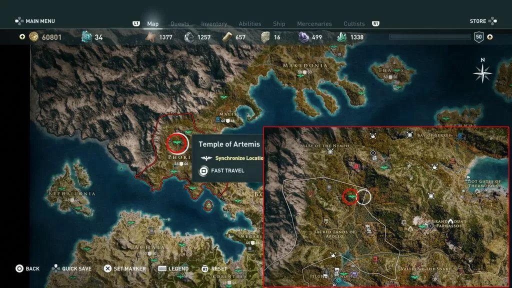 ac odyssey artemis set location