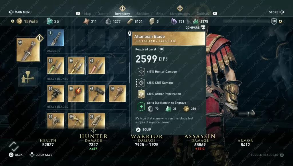 ac odyssey atlantean blade legendary weapon