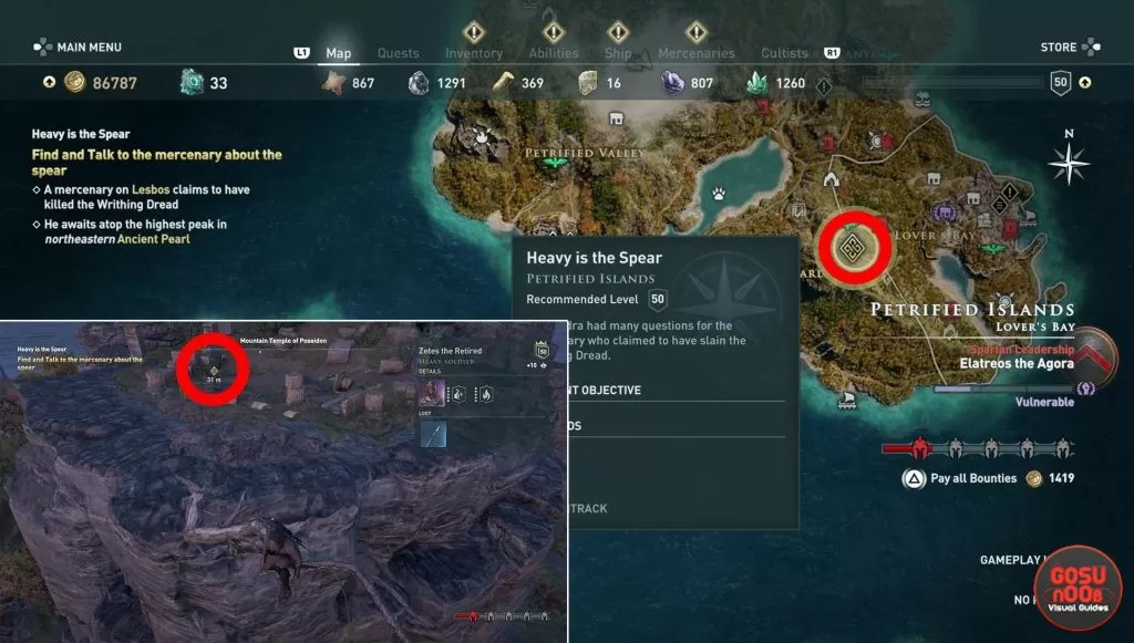 ac odyssey how to start lesbos gates of atlantis artifact location