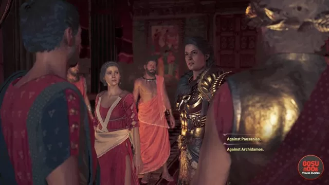 ac odyssey pausanias arhidemos who to accuse