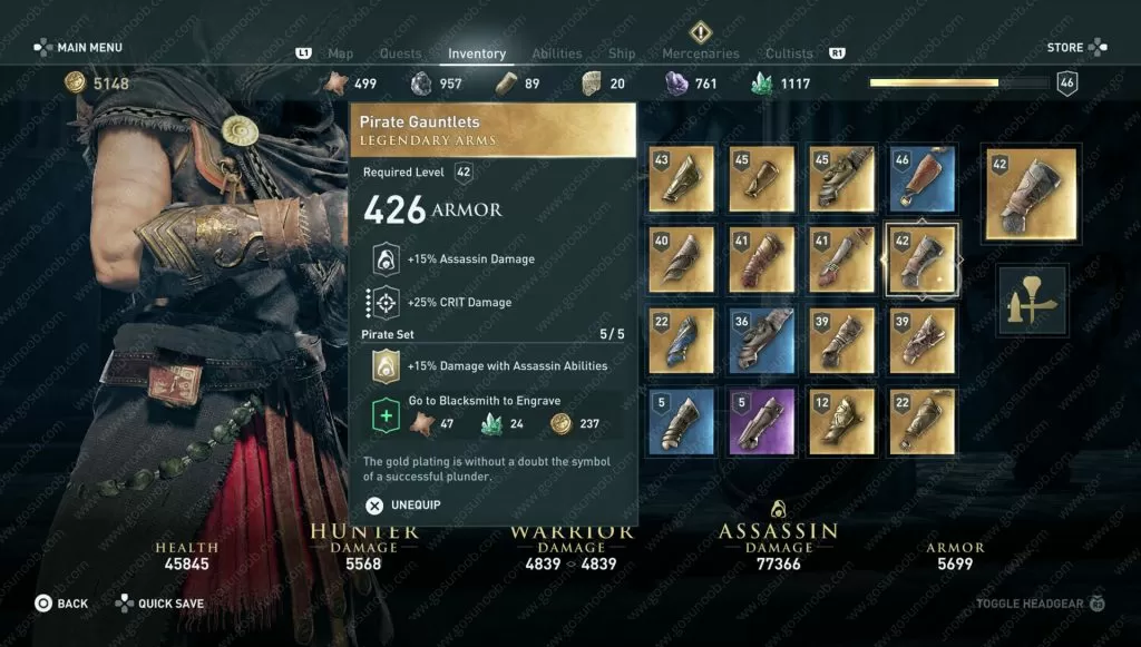 ac odyssey pirate gauntlets