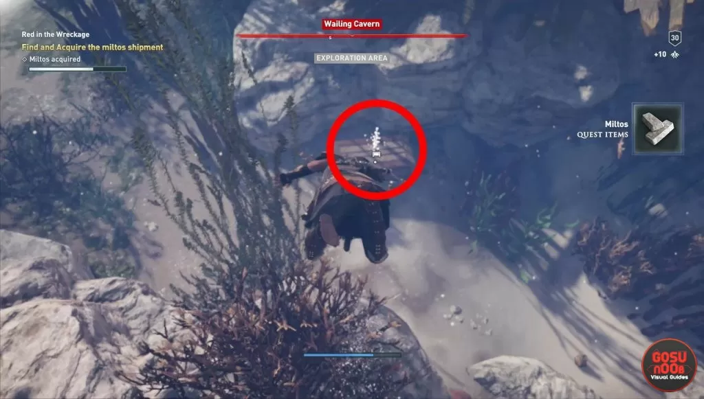 ac odyssey red in the wreckage miltos chest locations