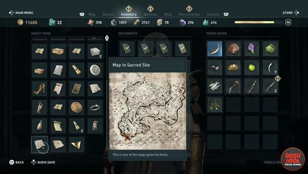 ac odyssey sacred vows treasure map