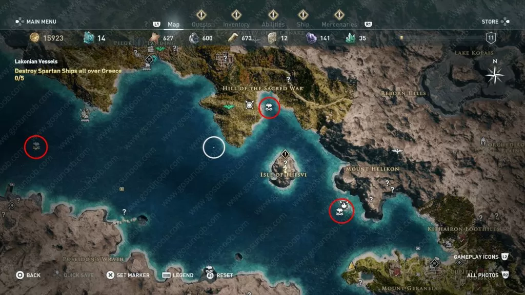 ac odyssey shark locations map