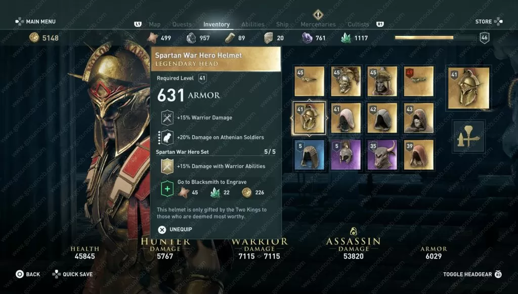 ac odyssey spartan war hero helmet