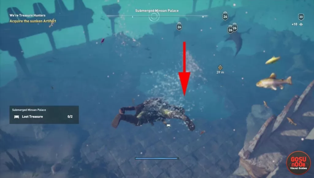 ac odyssey where to find sunken artifact location submerged minoan palace