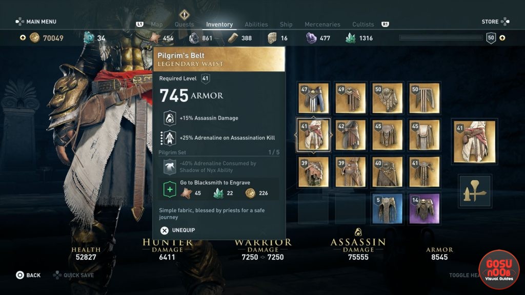 assassin's creed odyssey best early starting legendary armor