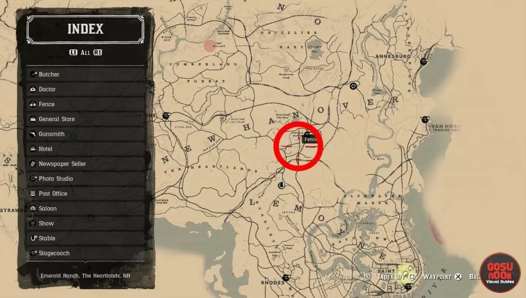 emerald ranch where to find fence vendor rdr 2 location