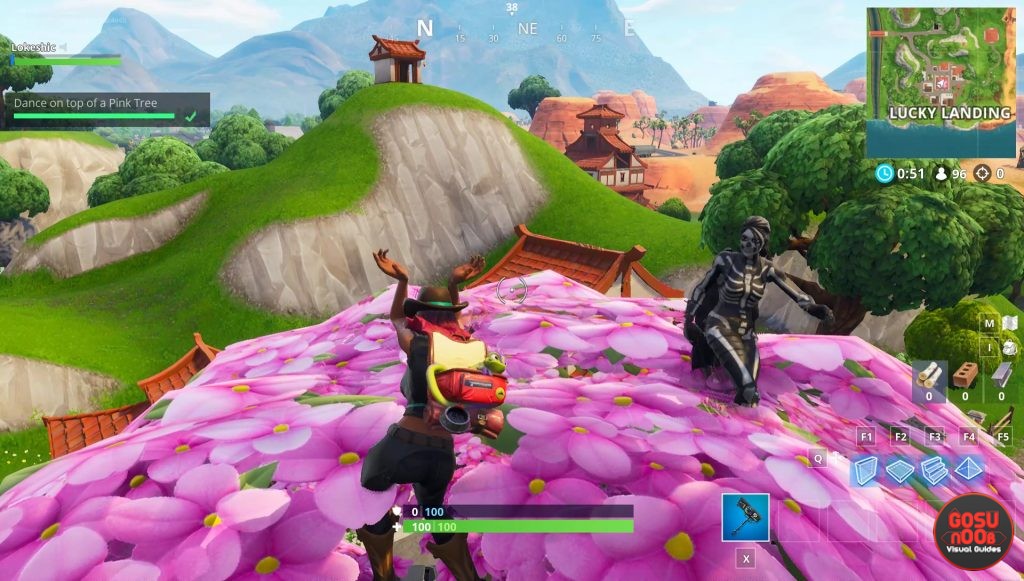 fortnite br dance on top of clock tower pink tree porcelain throne