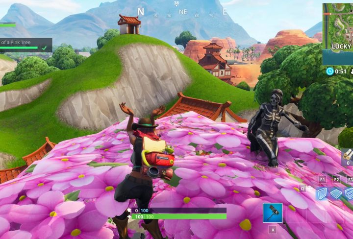 fortnite br dance on top of clock tower pink tree porcelain throne