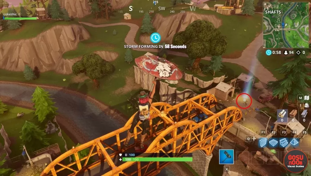 fortnite br timed trial challenge orange bridge