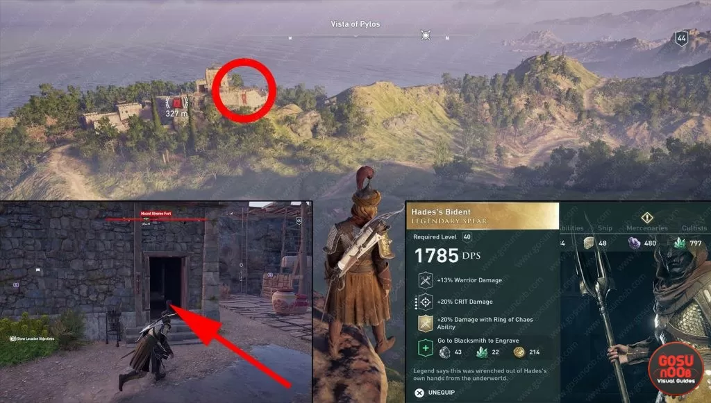 hades bident legendary chest where to find ac odyssey