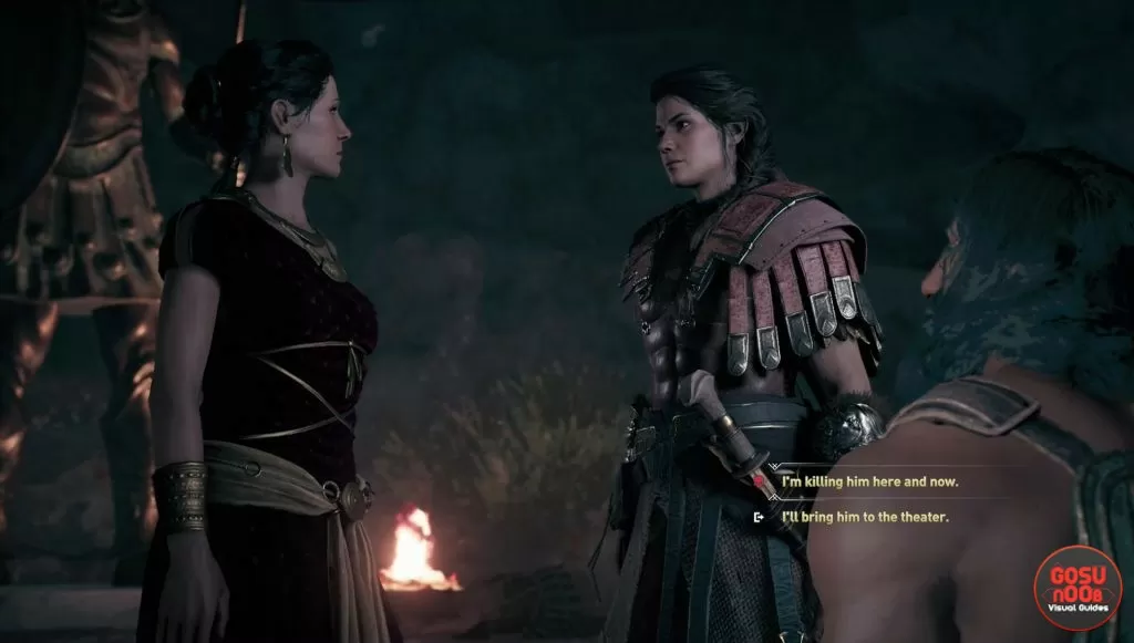 kill monger in theater or cave what to choose monger down choice ac odyssey