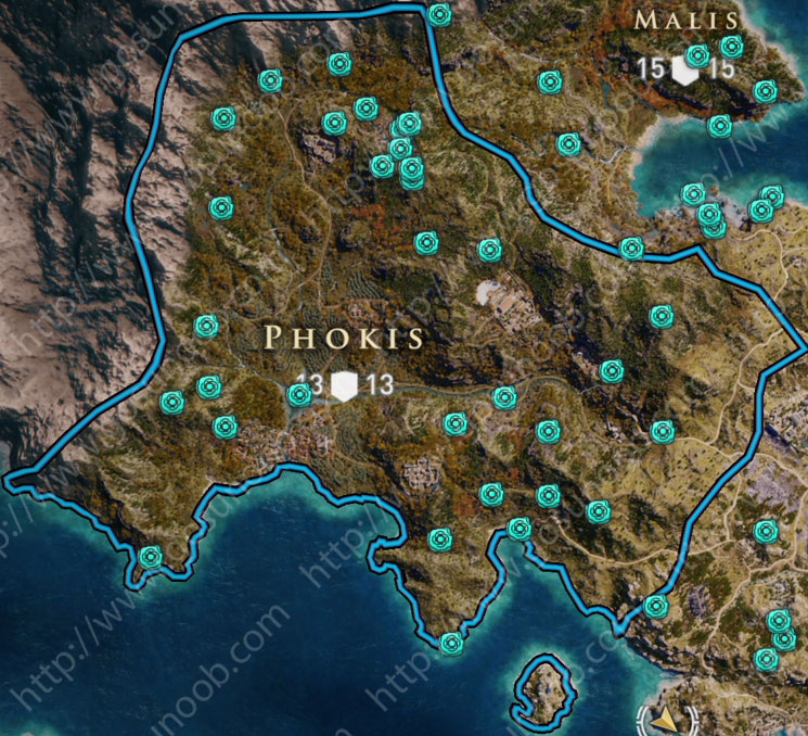 phokis orichalcum ore map