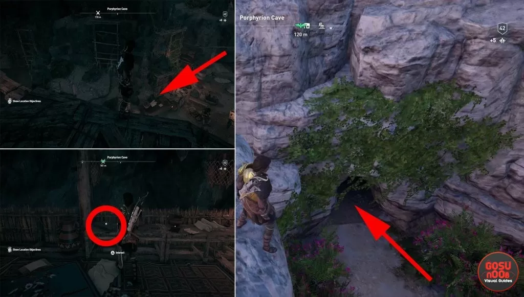 porphyrion cave ainigmata ostraka location where to find ac odyssey