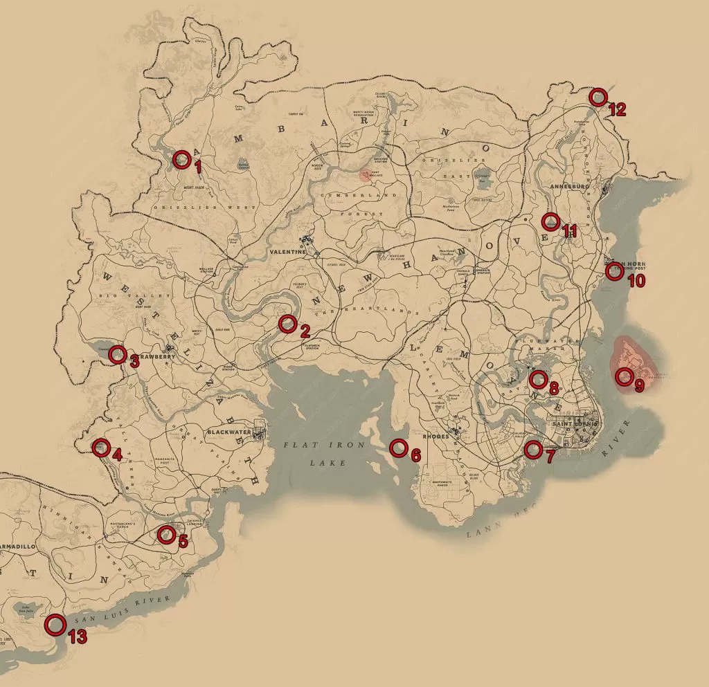 red dead redemption 2 legendary fish locations