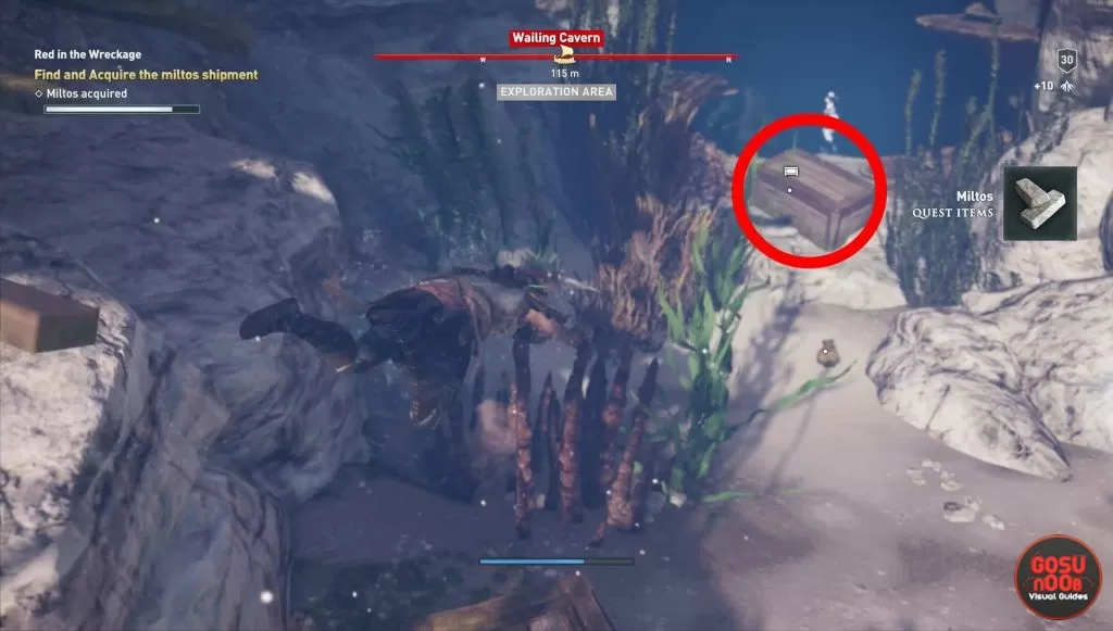 red in the wreckage where to find miltos chest locations assassins creed odyssey