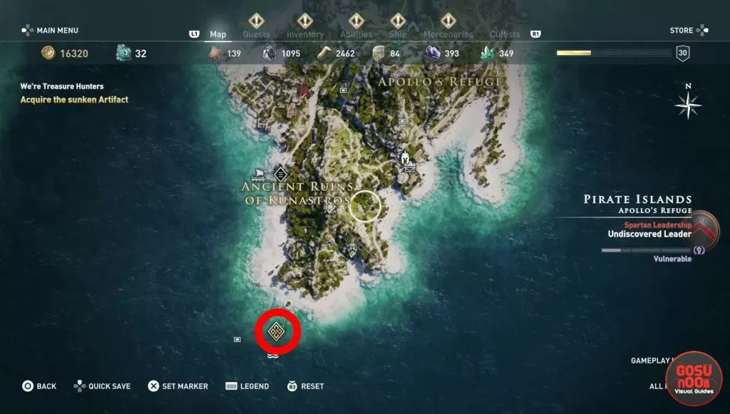 sunken artifact location submerged minoan palace ac odyssey were treasure hunters quest