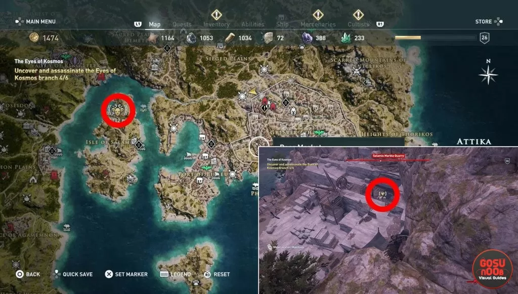 where to find brison ac odyssey cult of kosmos delian league