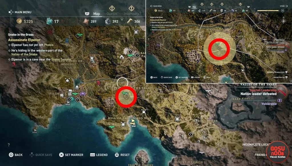 where to find elpenor ac odyssey