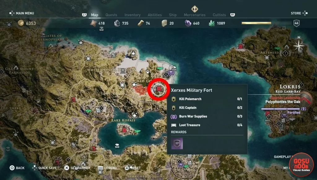 where to find lokris fort cultist clue ac odyssey