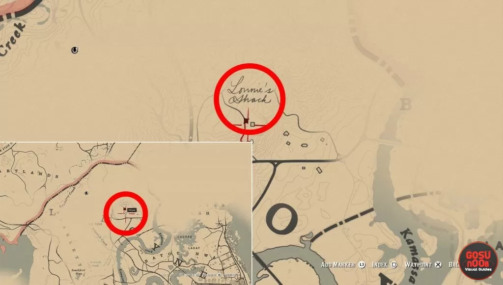 where to find rdr2 lonnies shack location