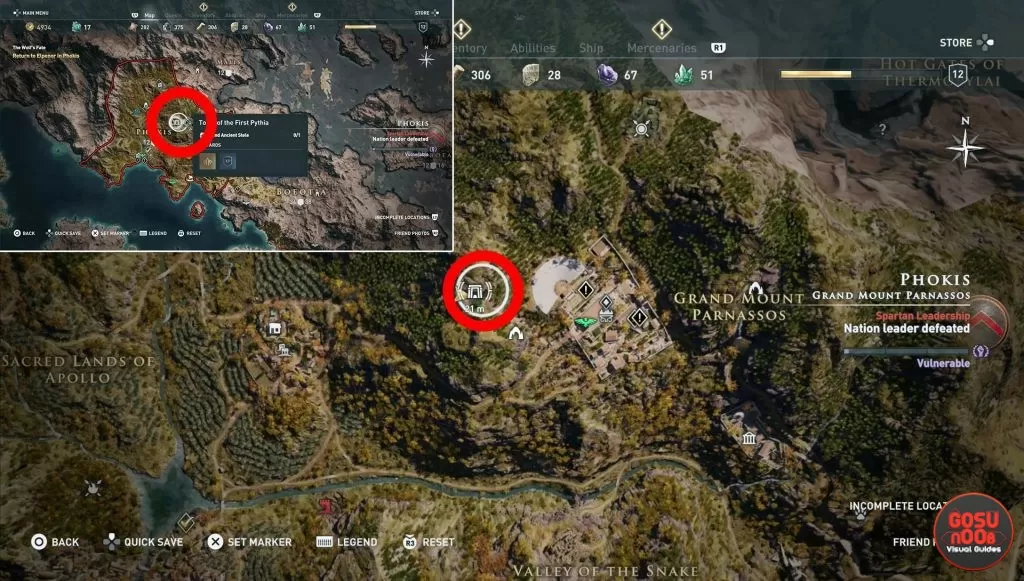 where to find tomb of the first pythia in assassins creed odyssey