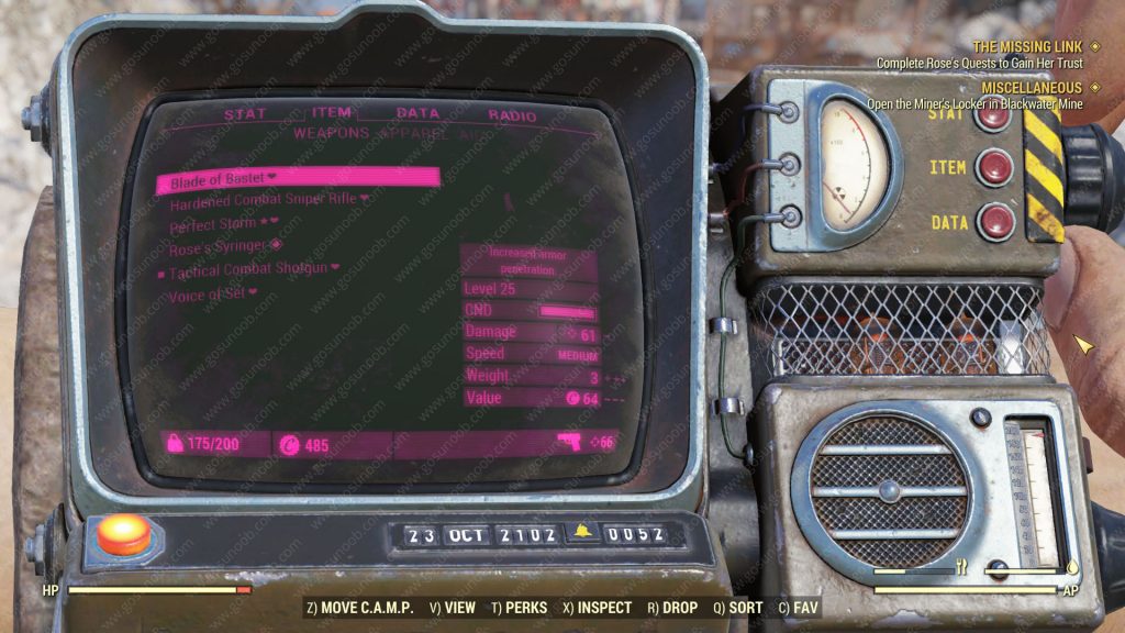 fallout 76 how to change pip boy color