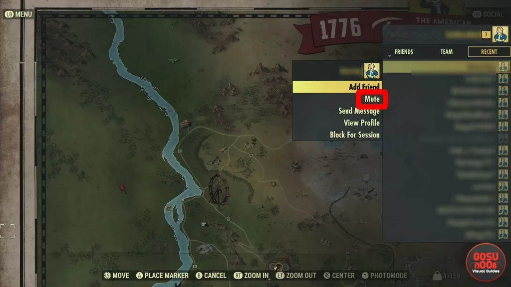 how to mute other players fallout 76