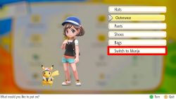pokemon lets go how to change trainer outfit