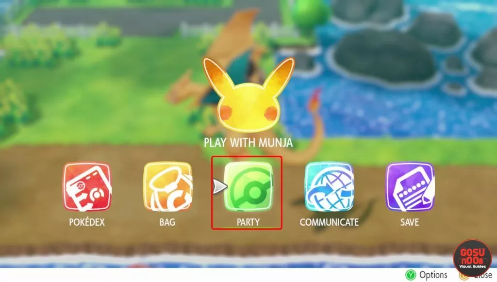 pokemon let's go how to get down from charizard