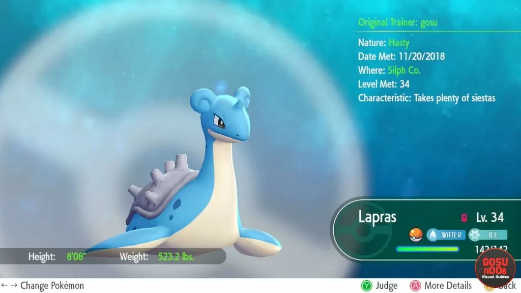 pokemon let's go lapras how to get