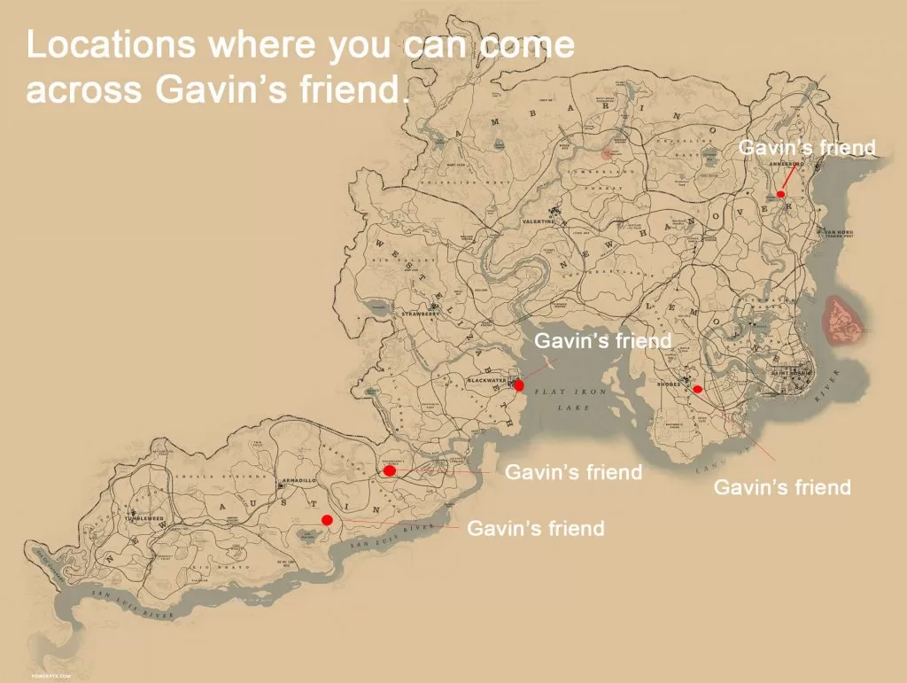 rdr2 gavin friend locations