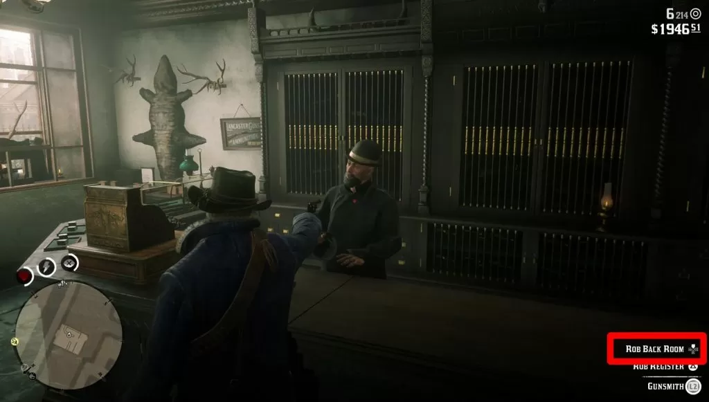 rdr2 how to rob saint denis gunsmith without bounty