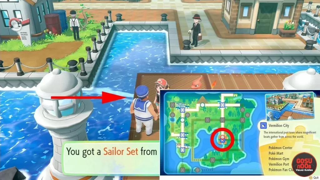 where to find sailor set outfit pokemon lets go