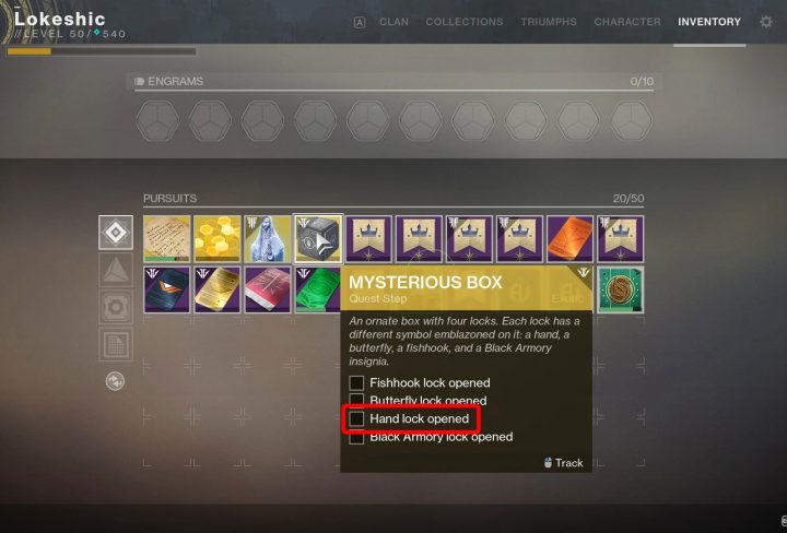 Destiny 2 How to Open Hand Lock in Mysterious Box Quest