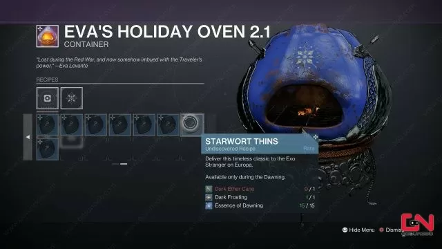 destiny 2 dawning cookie recipe ingredients 2022