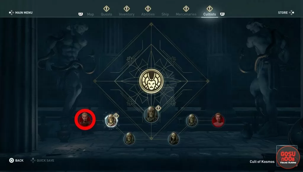 phratagoune keeper cultist location order of hunters where to find ac odyssey