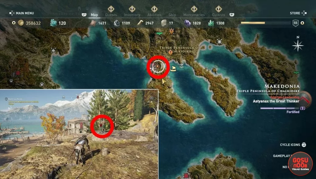 where to find timosa the physician cultist order of the ancient hunters ac odyssey