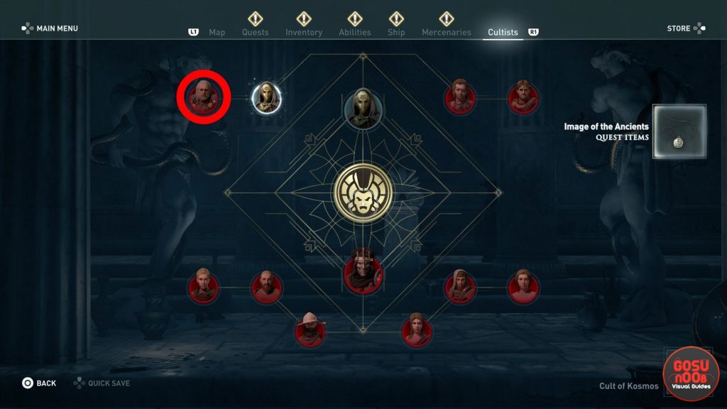 AC Odyssey Legacy of First Blade Cultist Clue Location - Olouros Fortress