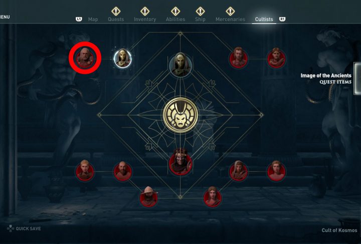 AC Odyssey Legacy of First Blade Cultist Clue Location - Olouros Fortress