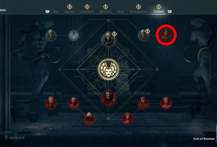AC Odyssey Legacy of First Blade Shipwreck Cove Cultist Clue Location