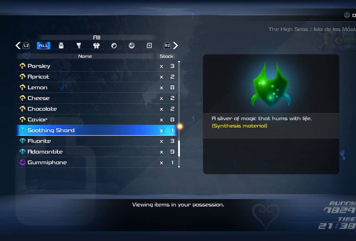 kingdom hearts 3 soothing lucid shard gem stone crystal
