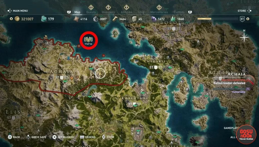 where to find nestor the formidable cultist location ac odyssey legacy first blade shadow heritage