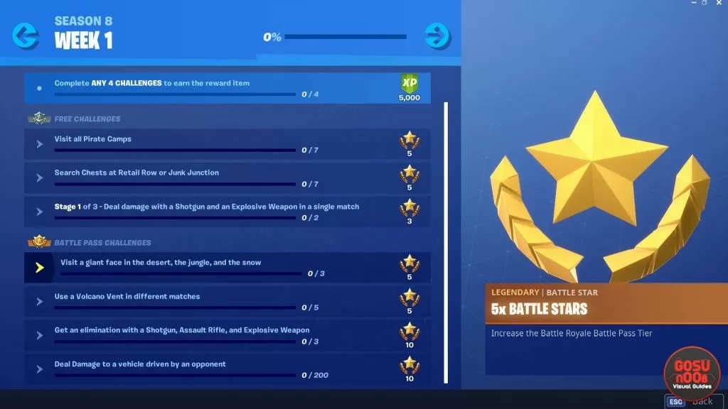 Fortnite Season 8 Week 1 Weekly Challenge List Revealed